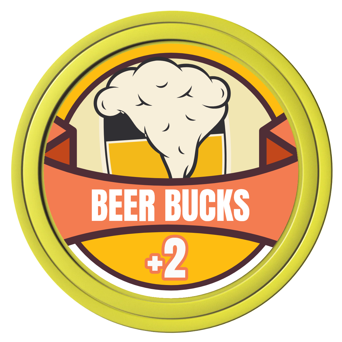 Banner Brew Composite Poker Chips - Yellow / Solid - Front