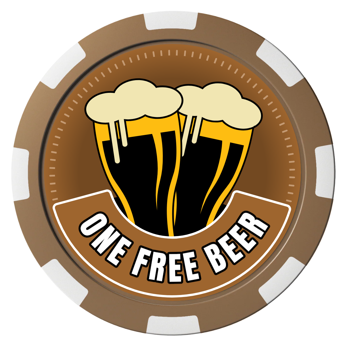 Double Pint 2 Composite Poker Chips - Brown / 8 Spot - Front