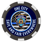 NYPD Safe and Fair Magnetic Composite Poker Chips - Black / 8 Spot - Back