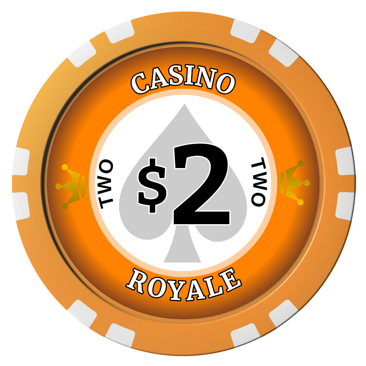 Casino Royale Composite Poker Chips - Orange / Double Stripe - Front