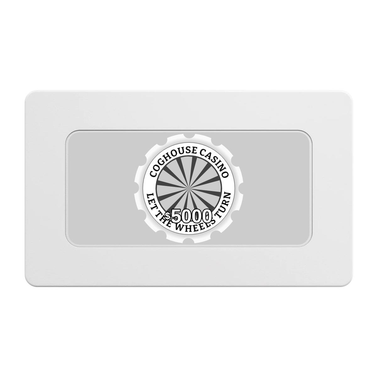 Cog House Rectangular Poker Chip Plaques - White - Back