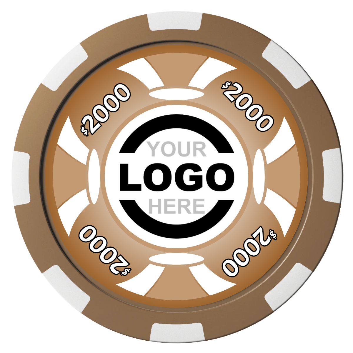 Alan Baker 4-2S A Composite Poker Chips - Brown / 8 Spot - Front