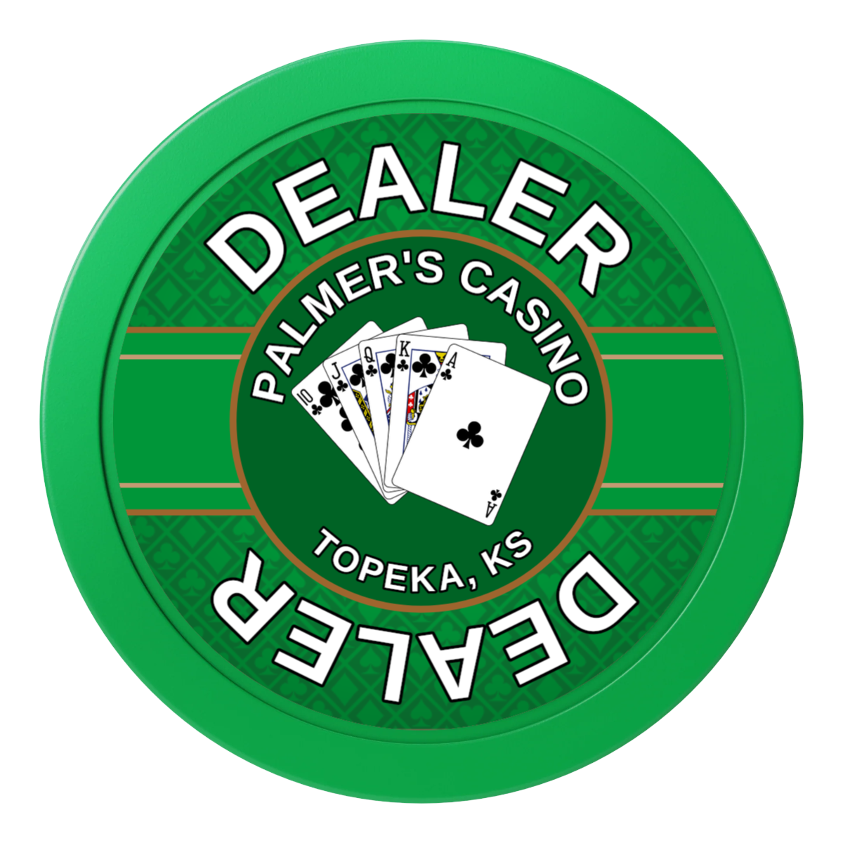 Palmer's Casino 2" Composite Dealer Button - Green - Front
