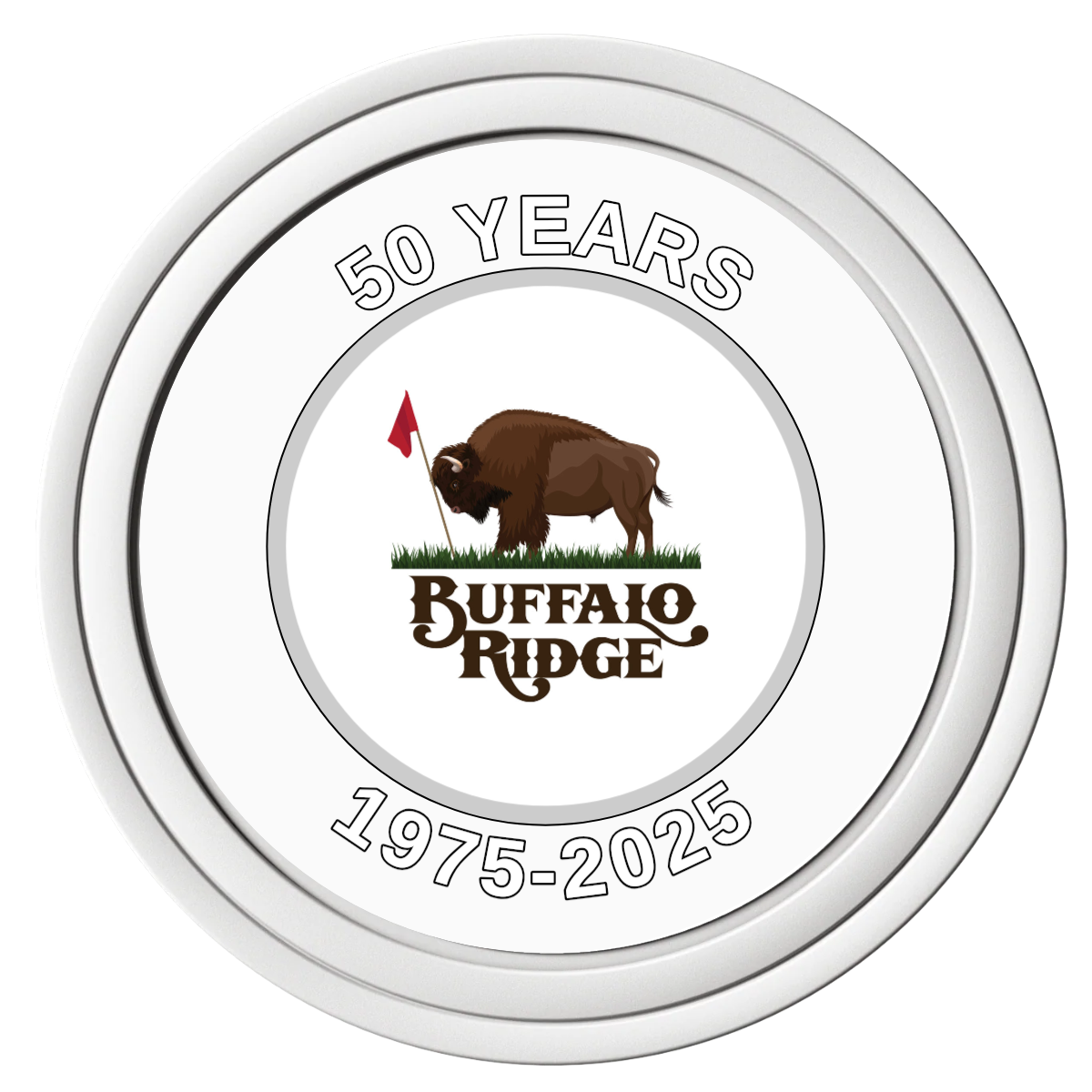 Branded Golf Pro Shop Composite Poker Chips - White / Solid - Front