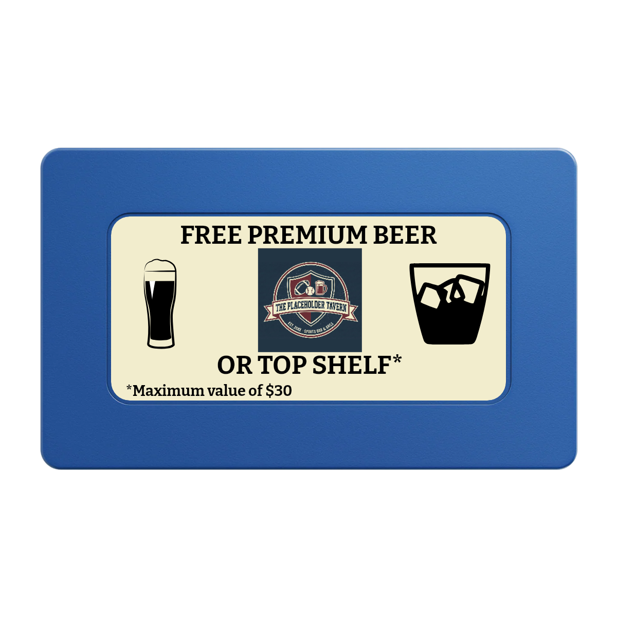Beer Shop Rectangular Poker Chip Plaques - Blue - Back
