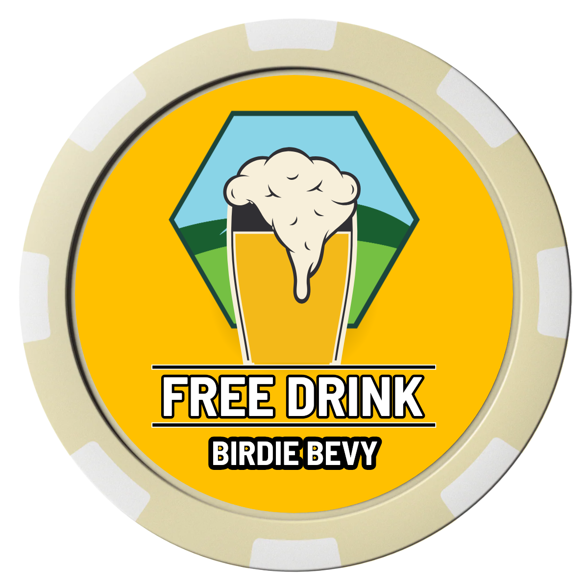 Birdy Bevy Magnetic Composite Poker Chips - Ivory / 8 Spot - Back