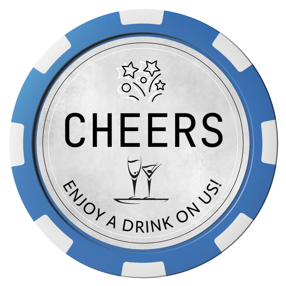 Chique Wedding Token Composite Poker Chips - Blue / 8 Spot - Back