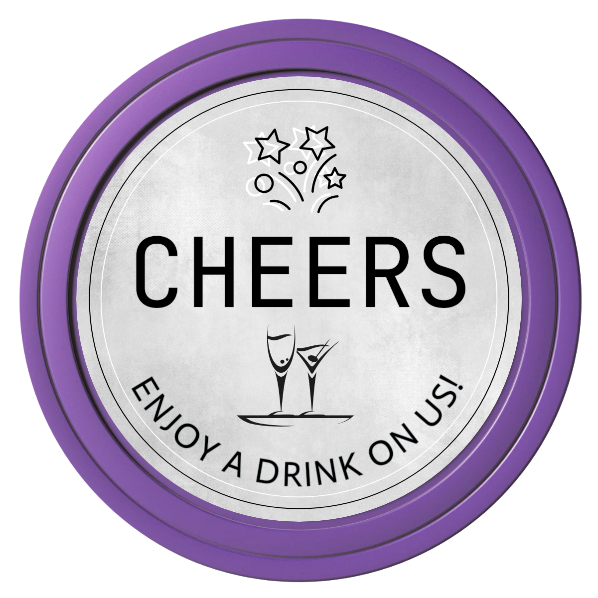 Chique Wedding Token Composite Poker Chips - Purple / Solid - Front