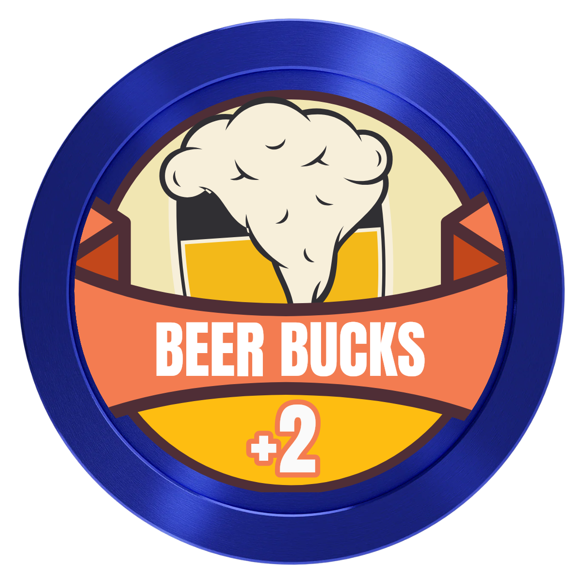 Banner Brew Aluminum Poker Chips - Blue - Front