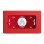 Casino Royale Rectangular Poker Chip Plaques - Red - Front