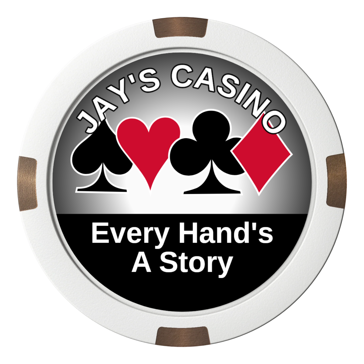 Jay's Casino Composite & Metal Hybrid Poker Card Protectors - White - Front