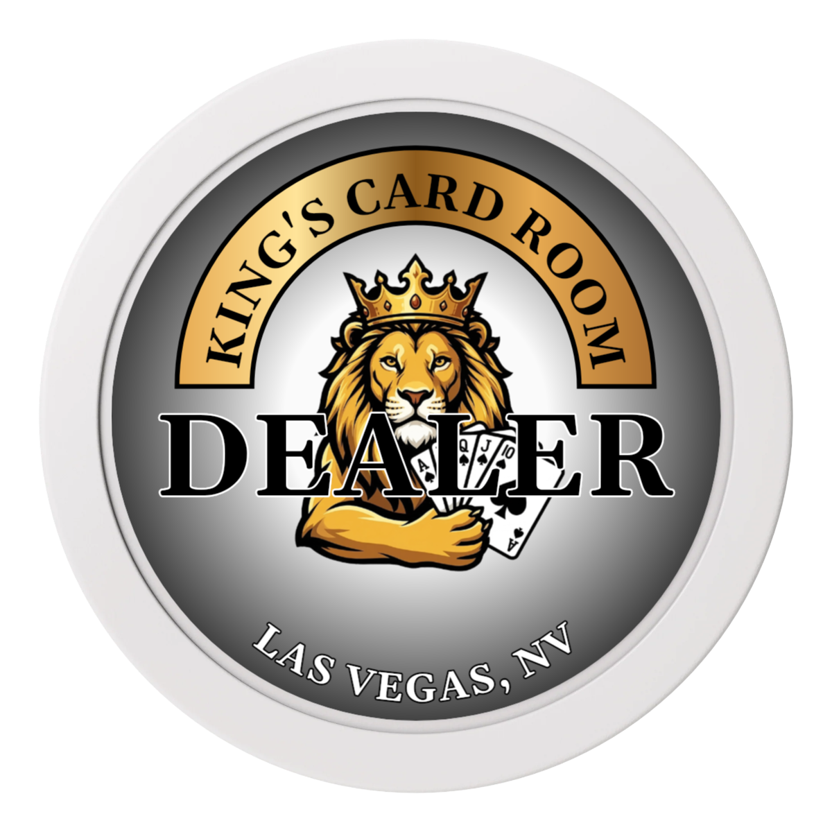 King's Card Room 2" Composite Dealer Button - White - Back