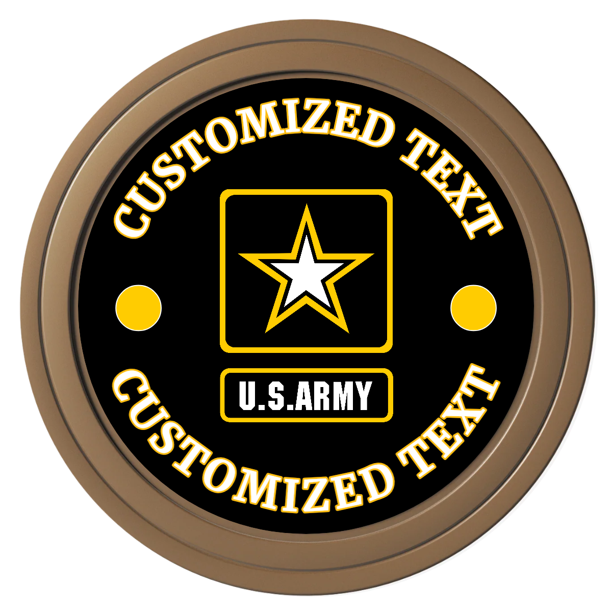 Army Strong Composite Poker Chips - Brown / Solid - Front