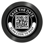 Save the Date Photo QR Code Aluminum Poker Chips - Black - Back