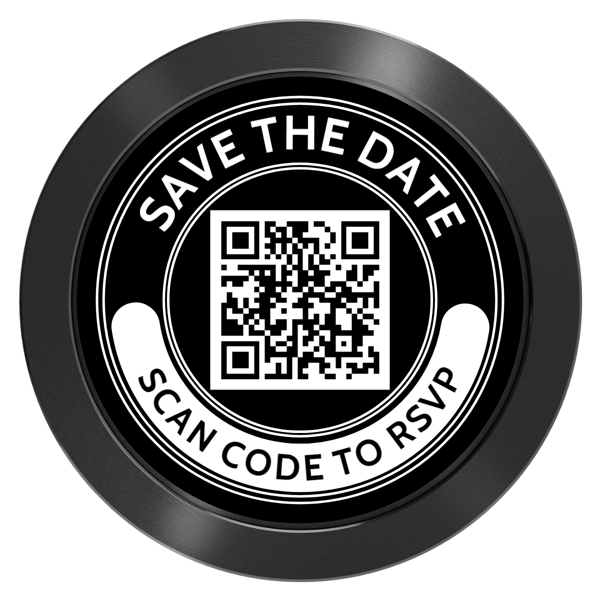 Save the Date Photo QR Code Aluminum Poker Chips - Black - Back