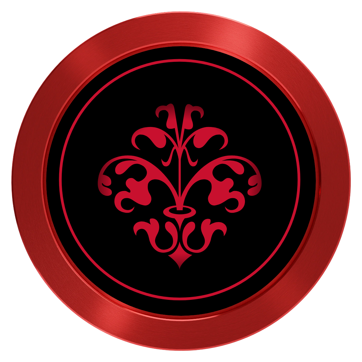 Gothic Revival Aluminum Poker Card Guards - Red - Back