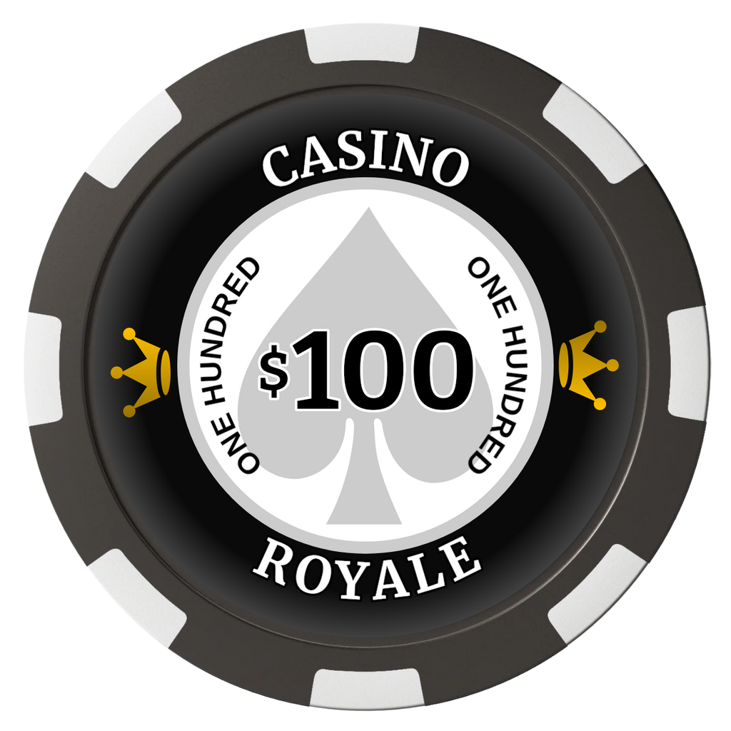 Casino Royale Magnetic Composite Poker Chips - Black / 8 Spot - Front