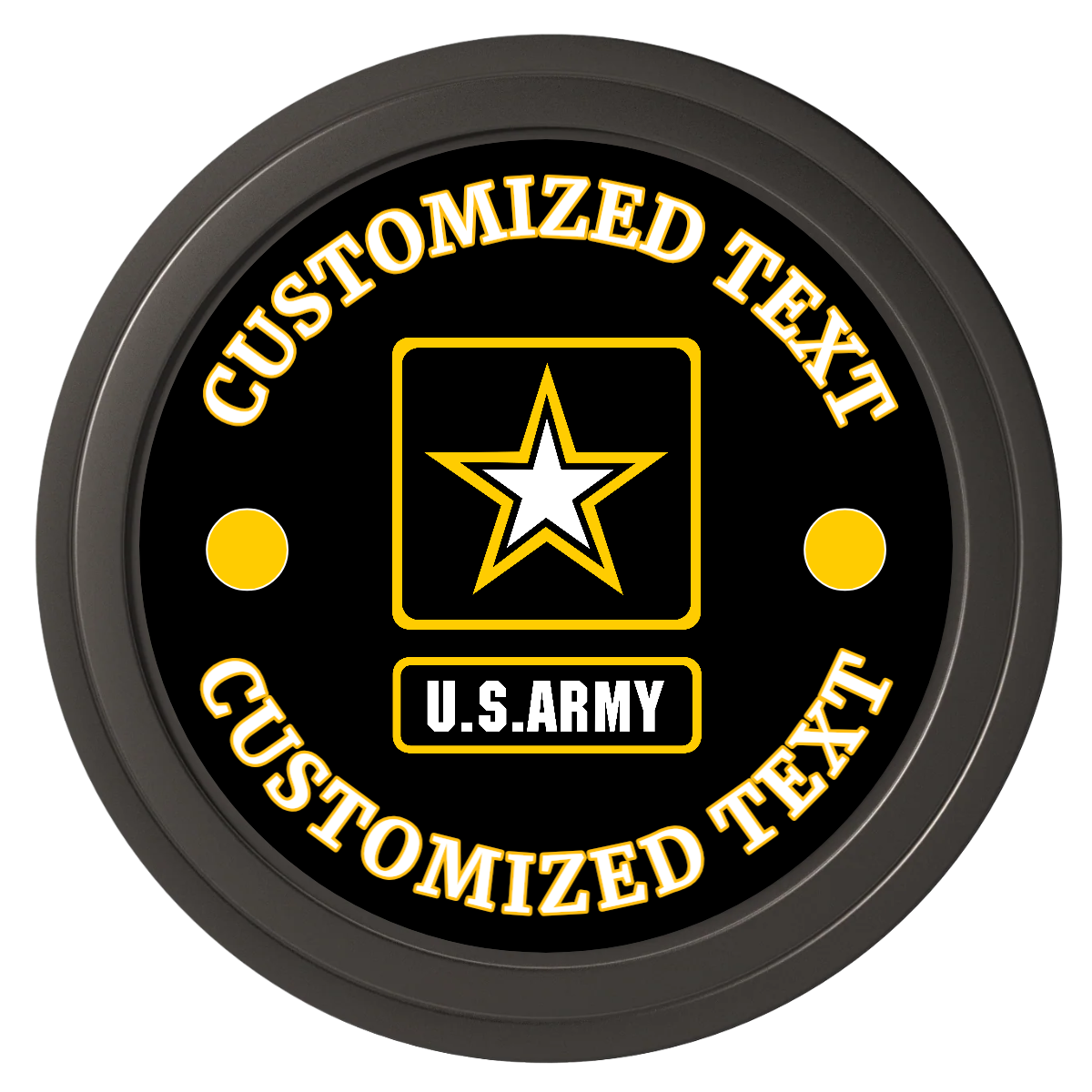Army Strong Composite Poker Chips - Black / Solid - Front