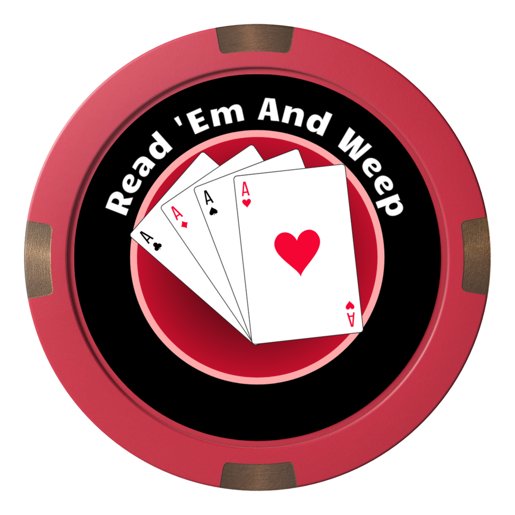 4 Aces Poker Room Composite & Metal Hybrid Poker Card Protectors - Red - Front