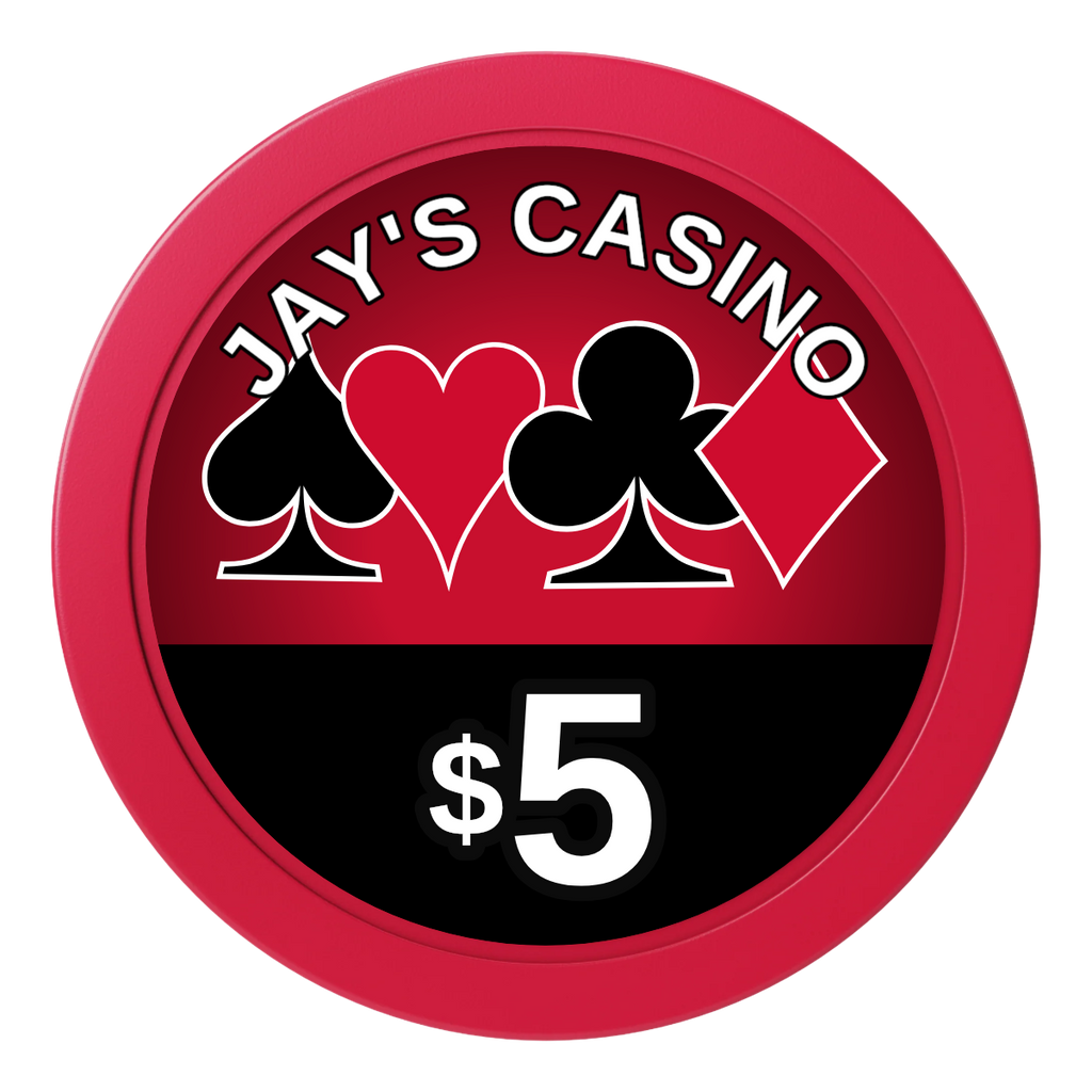 Jay's Casino 2" Oversized Poker Chips - Red - Back