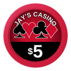 Jay's Casino 2" Oversized Poker Chips - Red - Back