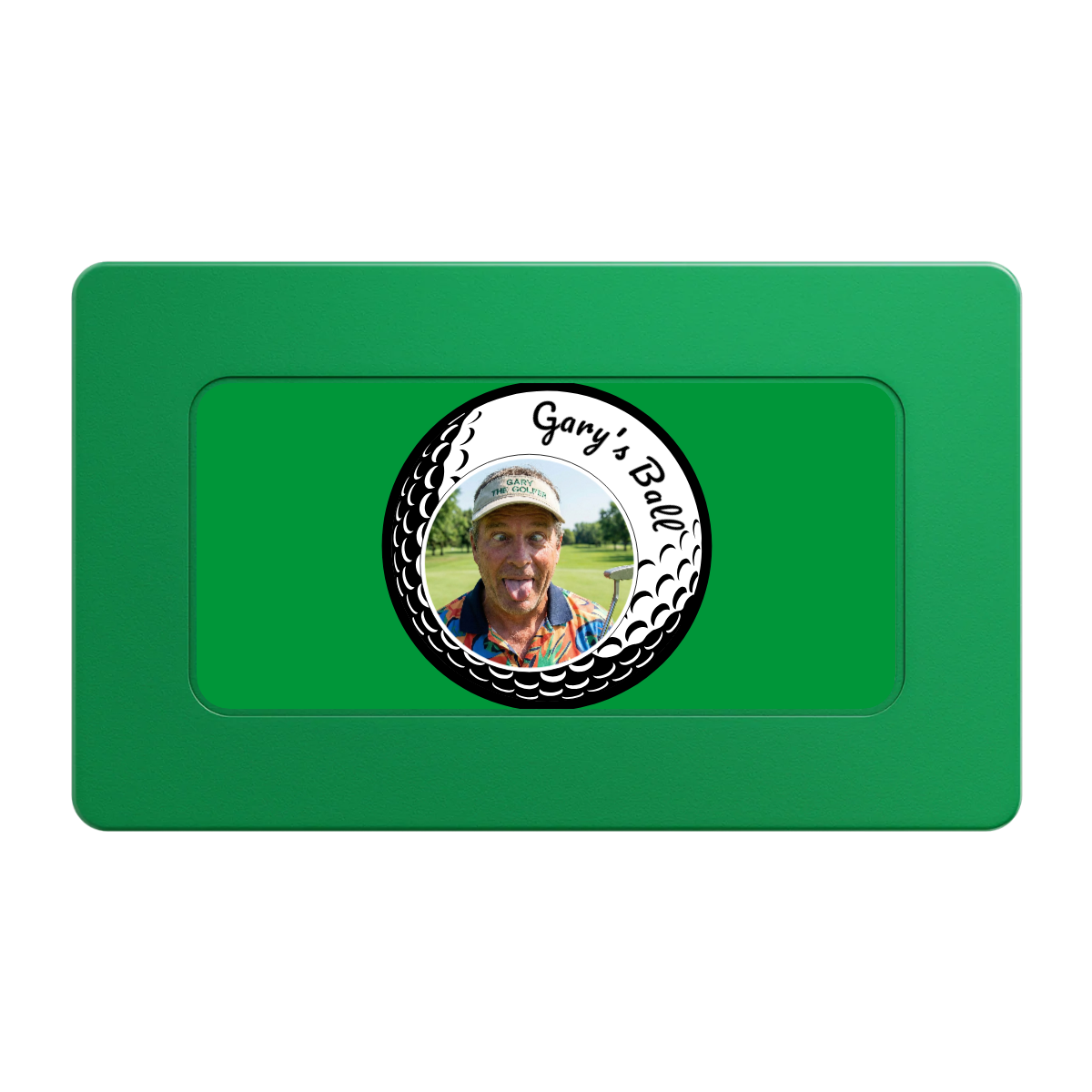Gary's Ball Rectangular Poker Chip Plaques - Green - Front