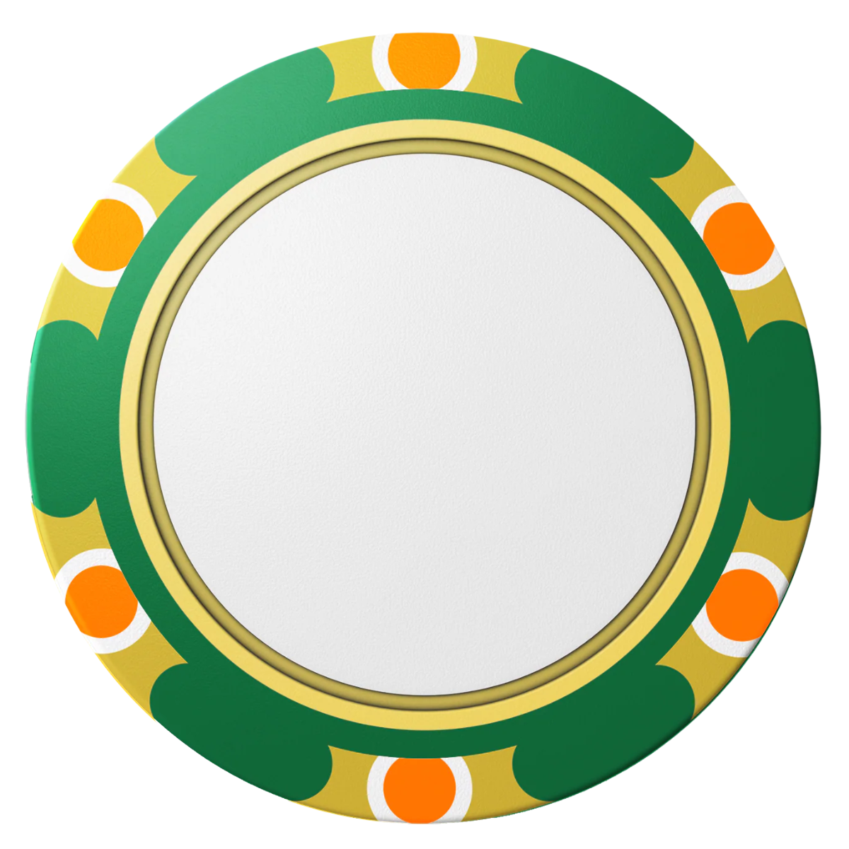 Create Your Own Clay Poker Chips - Green / Monte Carlo / 40mm - Front