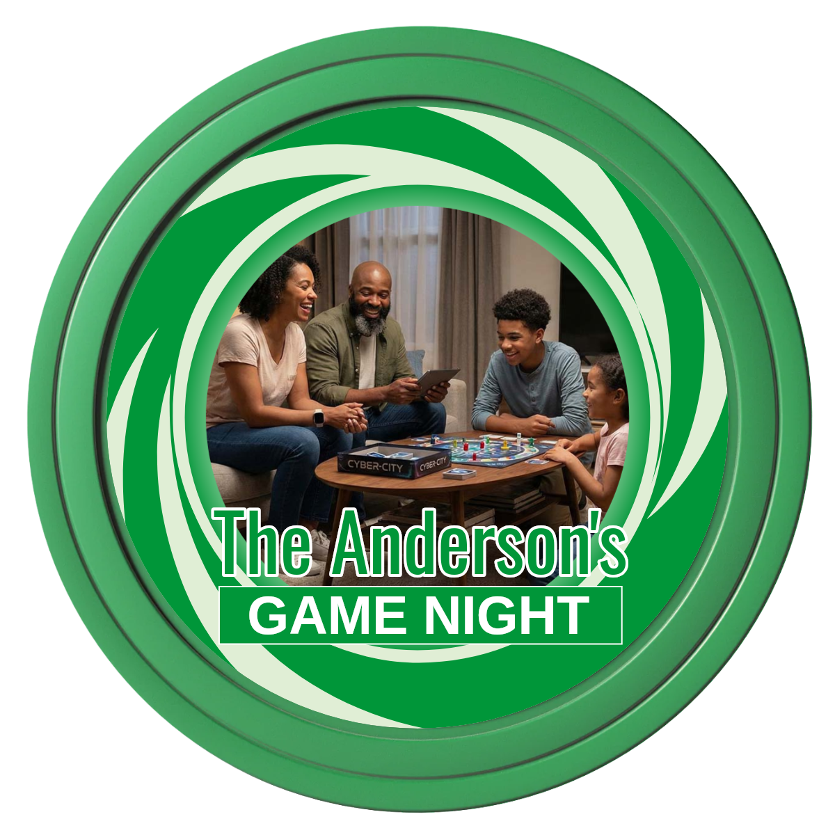 Anderson's Game Night Composite Poker Chips - Green / Solid - Front