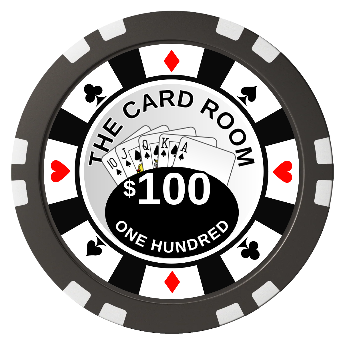 A Suitable Design Composite Poker Chips - Black / Double Stripe - Back