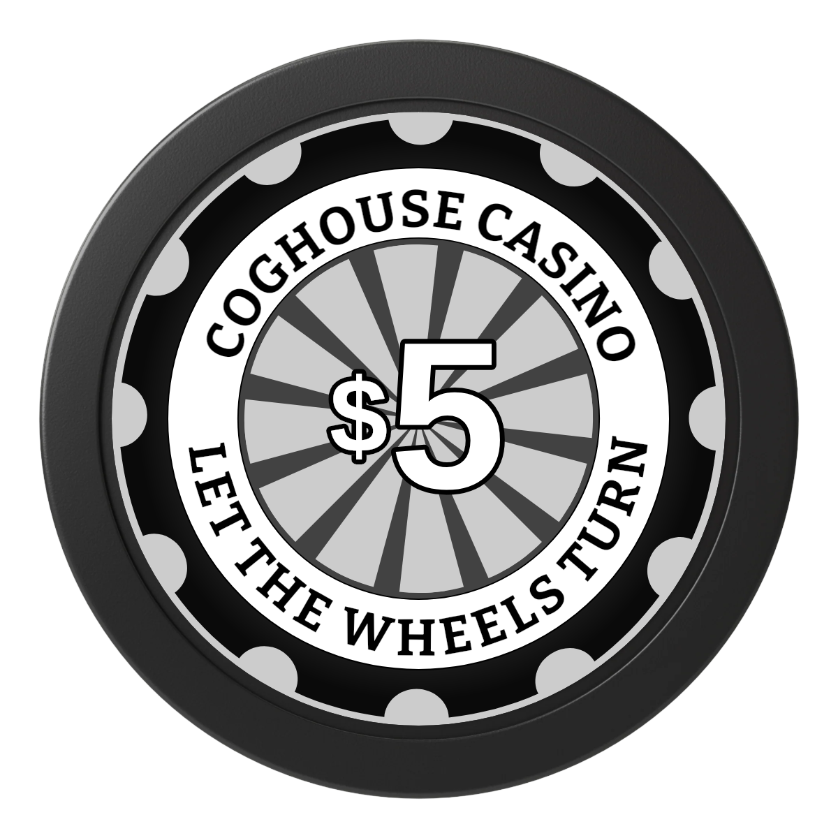 Cog House 2" Composite Dealer Button - Black - Front