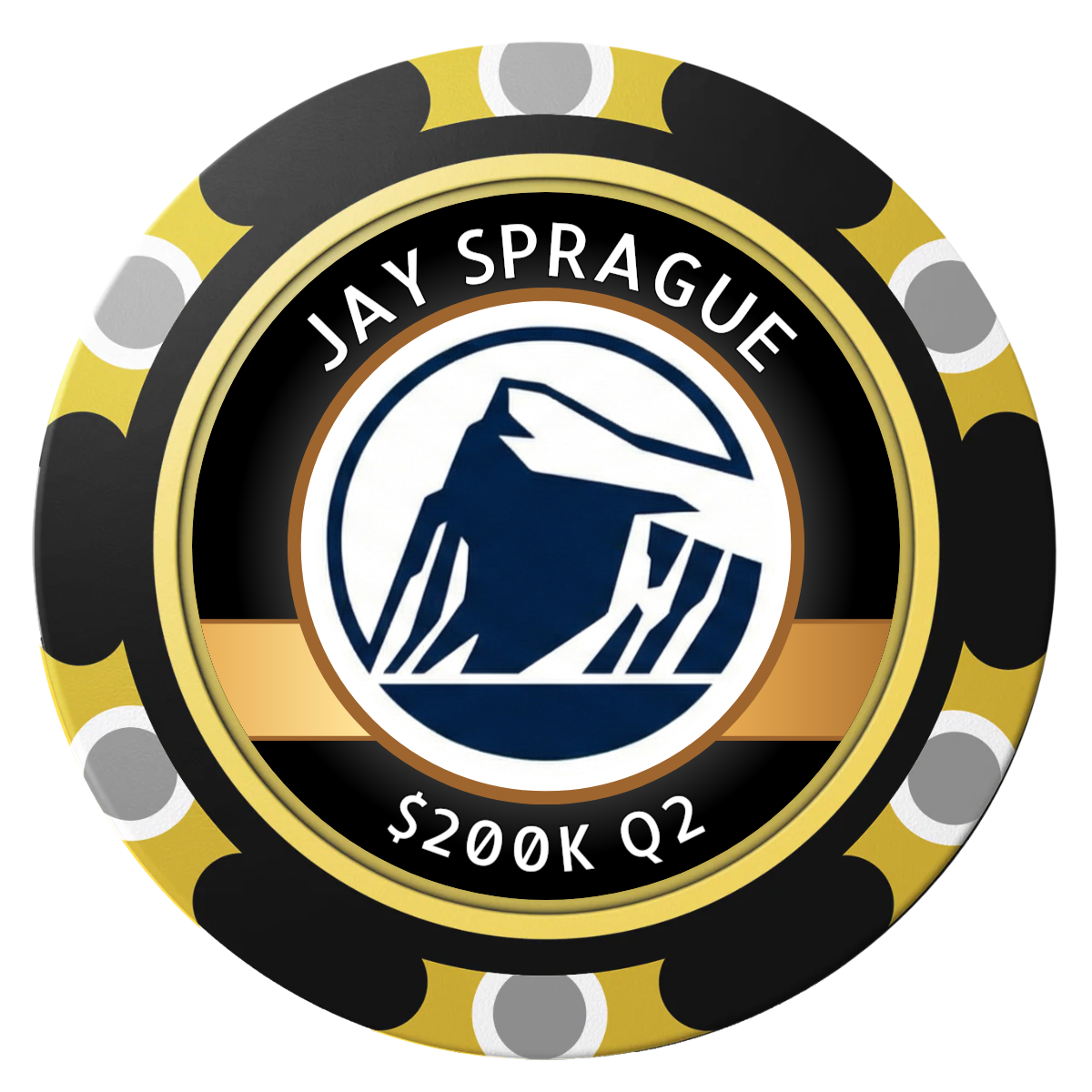 Top Sales Performer Clay Poker Chips - Black / Monte Carlo / 40mm - Back