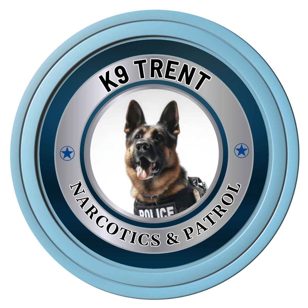 K-9 Trent Composite Poker Chips - Light Blue / Solid - Front