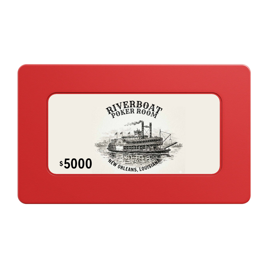Riverboat Poker Room Rectangular Poker Chip Plaques - Red - Back