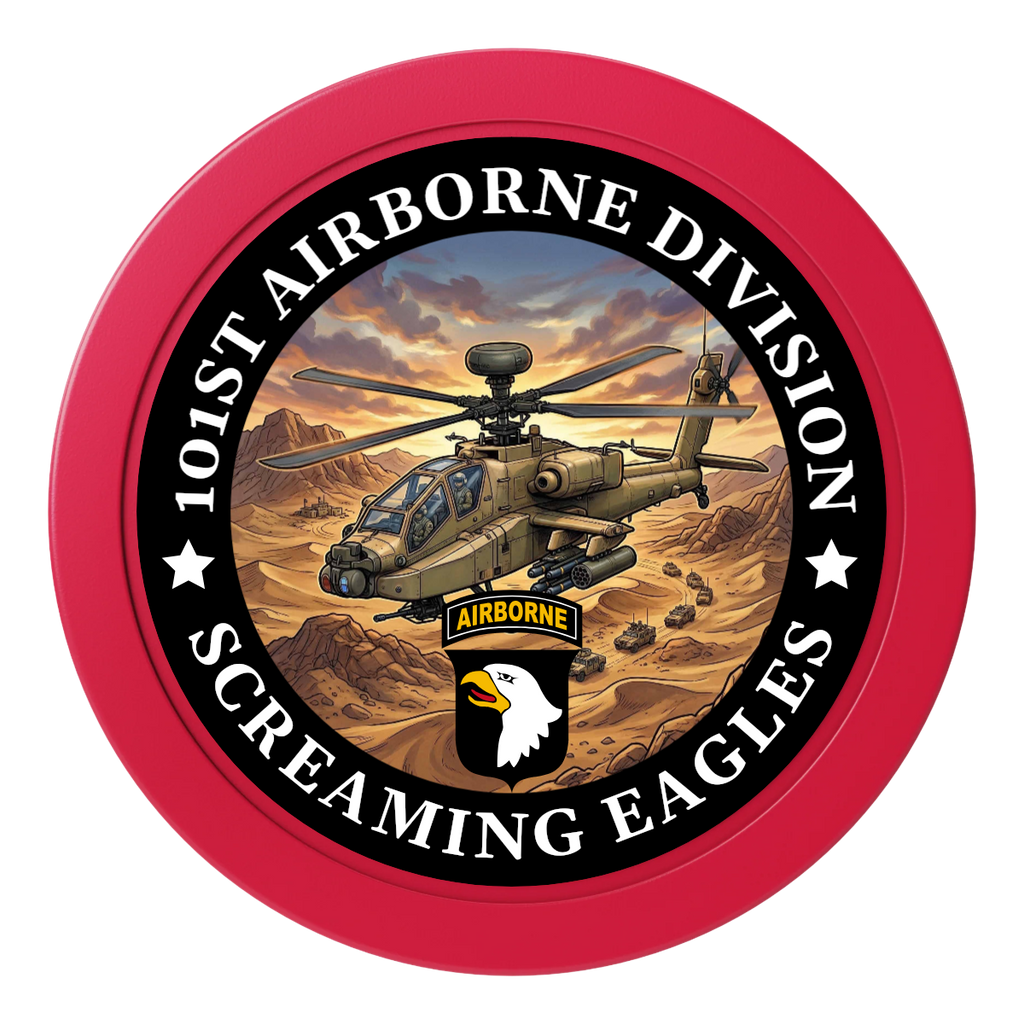 Army Airborne 2" Oversized Poker Chips - Red - Front