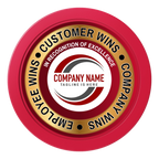 Gold Standard 2" Composite Dealer Button - Red - Back