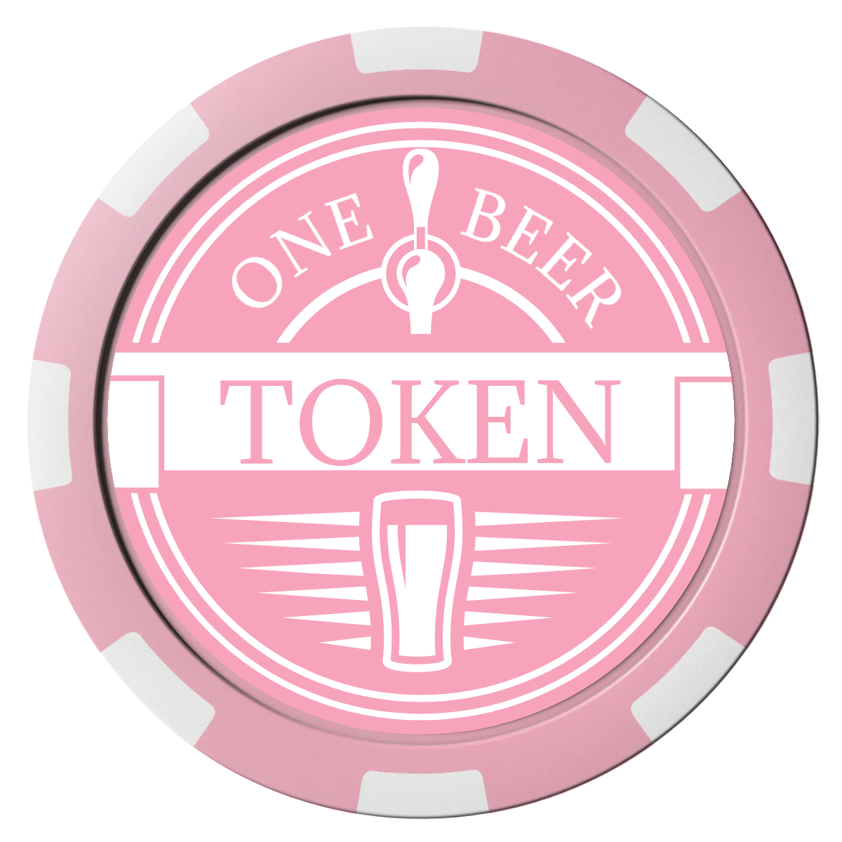 Tap Out Composite Poker Chips - Pink / 8 Spot - Front