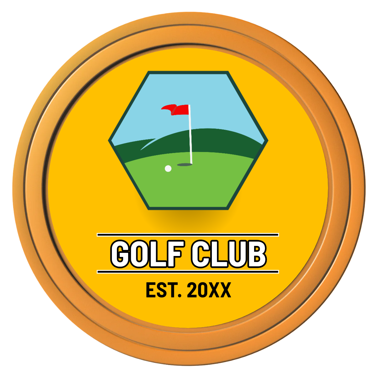 Birdy Bevy Composite Poker Chips - Orange / Solid - Front