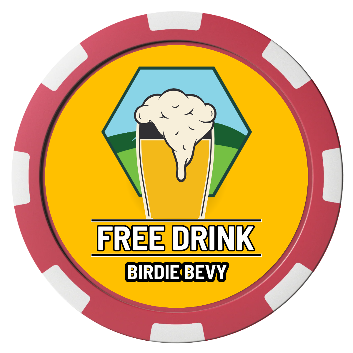 Birdy Bevy Composite Poker Chips - Red / 8 Spot - Back
