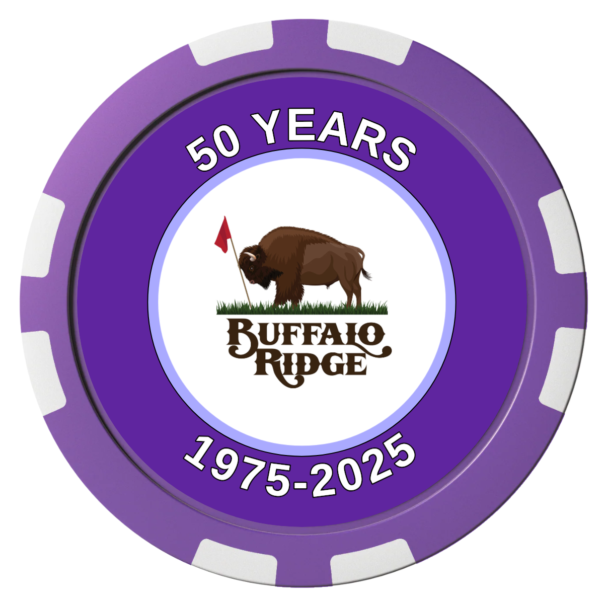 Branded Golf Pro Shop Composite Poker Chips - Purple / 8 Stripe - Front