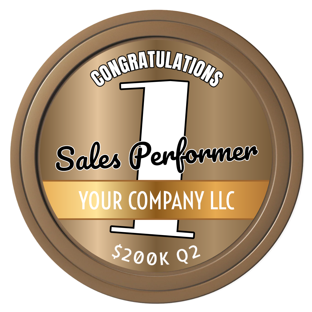 Top Sales Performer Composite Poker Chips - Brown / Solid - Front