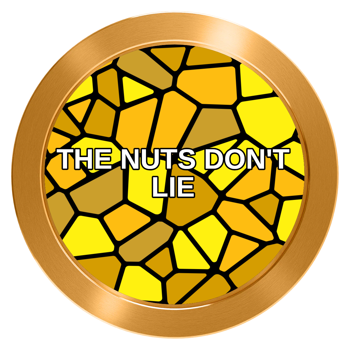 Stained Glass Aluminum Poker Card Guards - Gold - Front