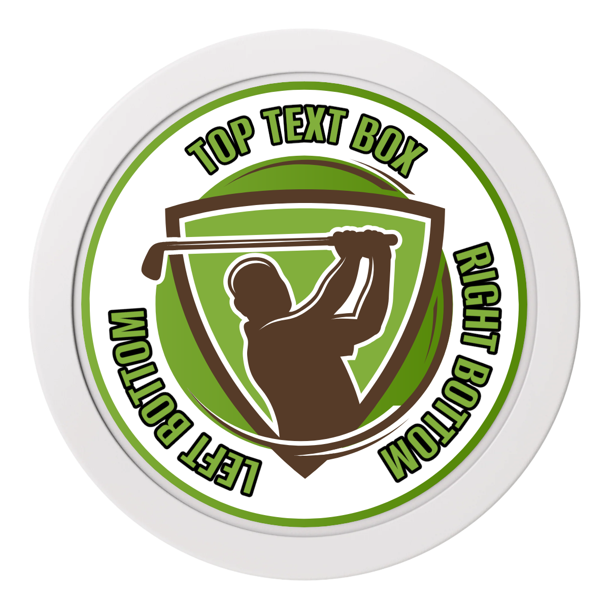 The Golfer 2" Oversized Poker Chips - White - Back