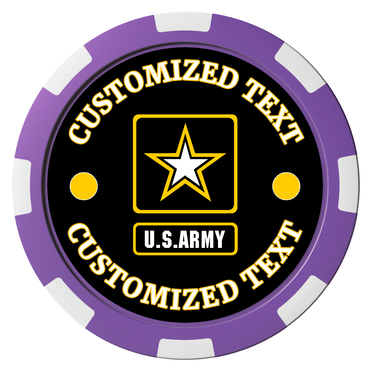 Army Strong Composite Poker Chips - Purple / 8 Spot - Front