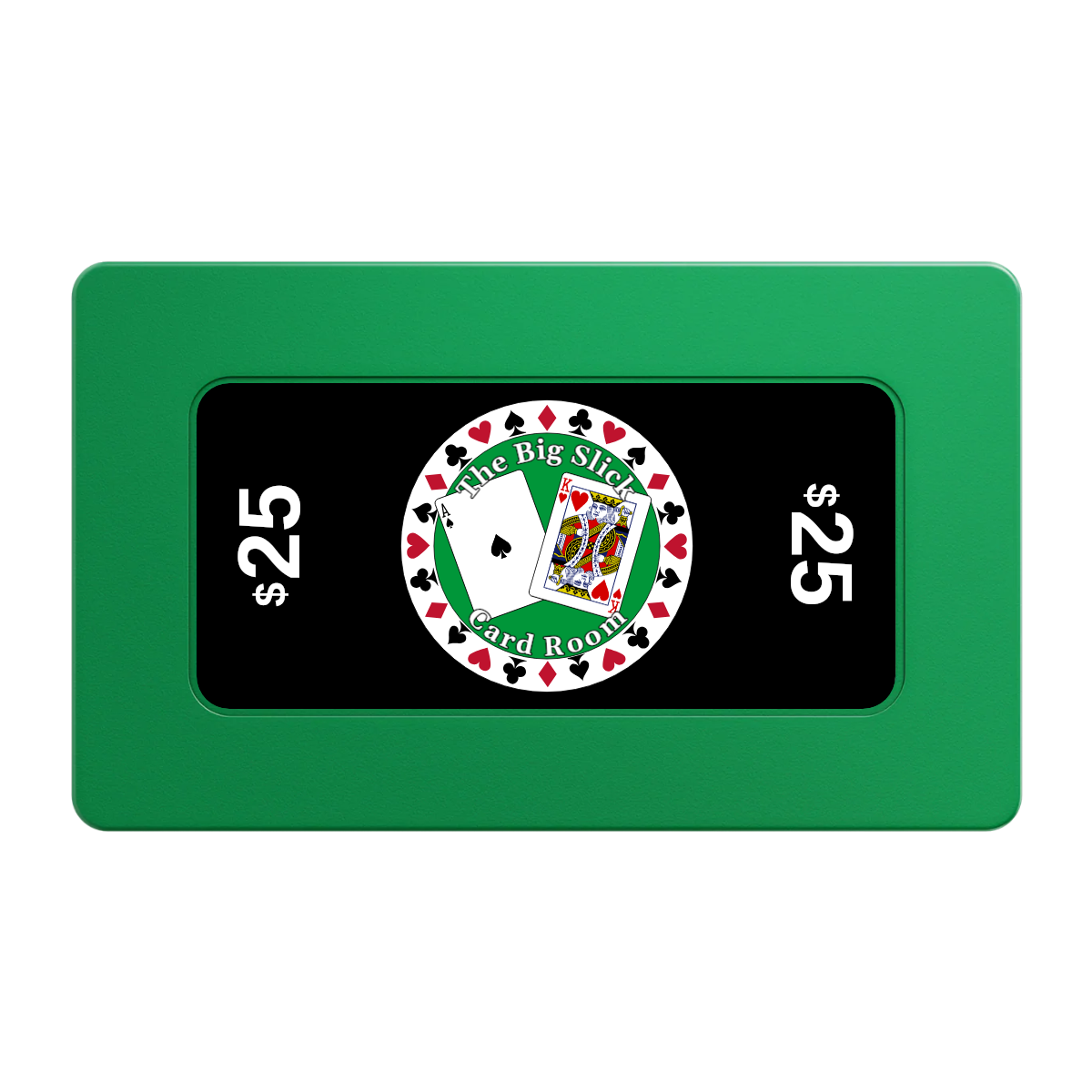 AK Big Slick Rectangular Poker Chip Plaques - Green - Back