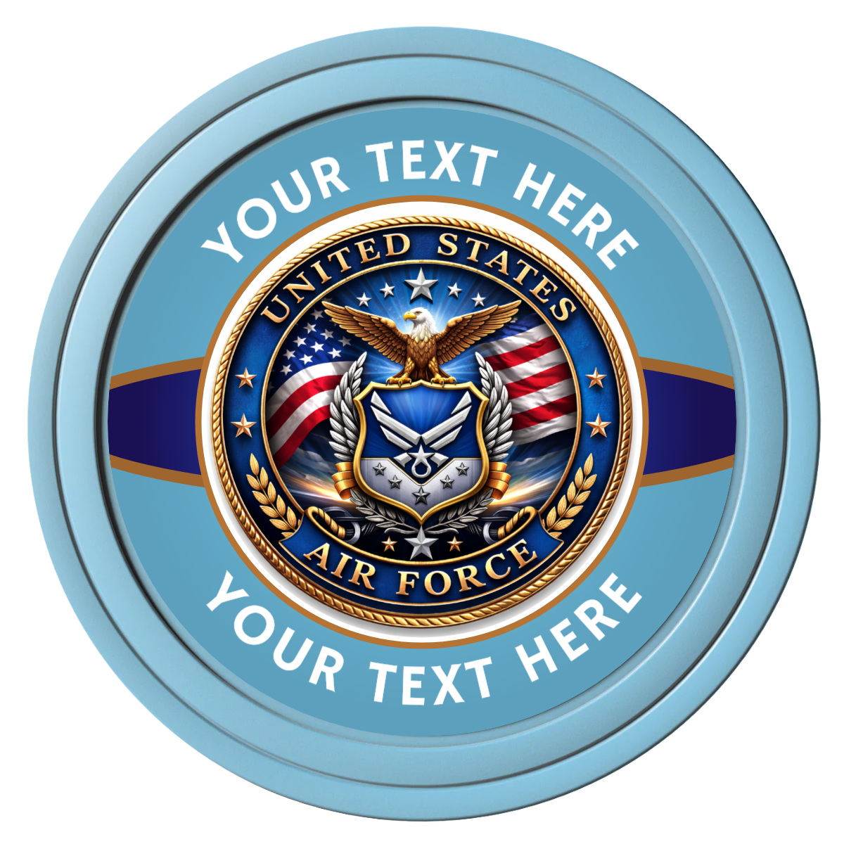 Air Force Composite Poker Chips - Light Blue / Solid - Front