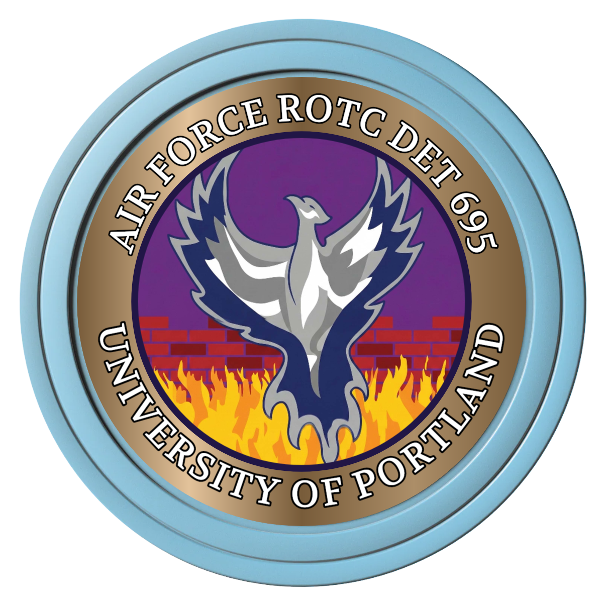 Air Force ROTC Det 695 Composite Poker Chips - Light Blue / Solid - Front