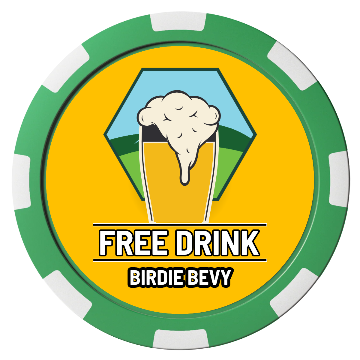 Birdy Bevy Magnetic Composite Poker Chips - Green / 8 Spot - Back