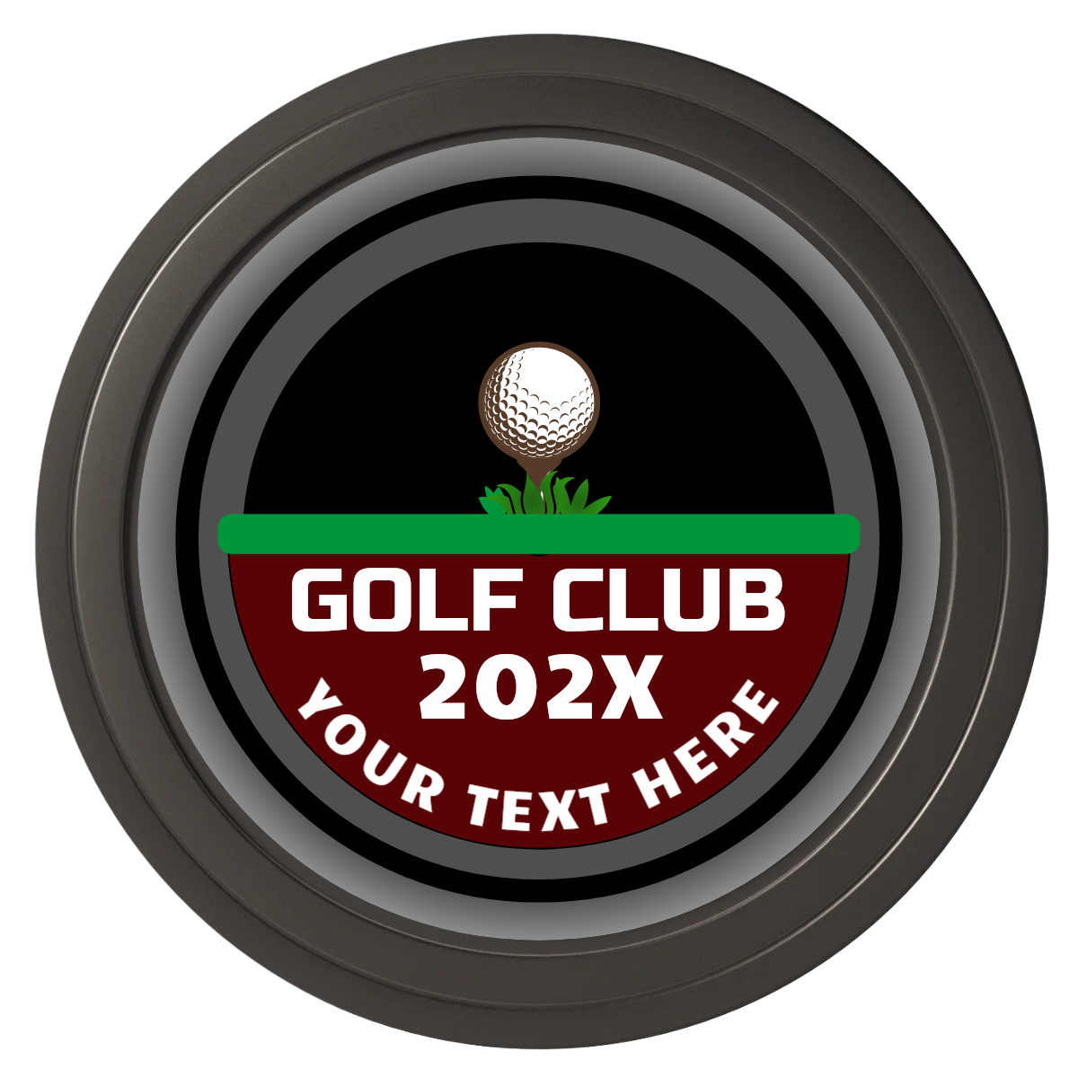 Teed Up Composite Poker Chips - Black / Solid - Front