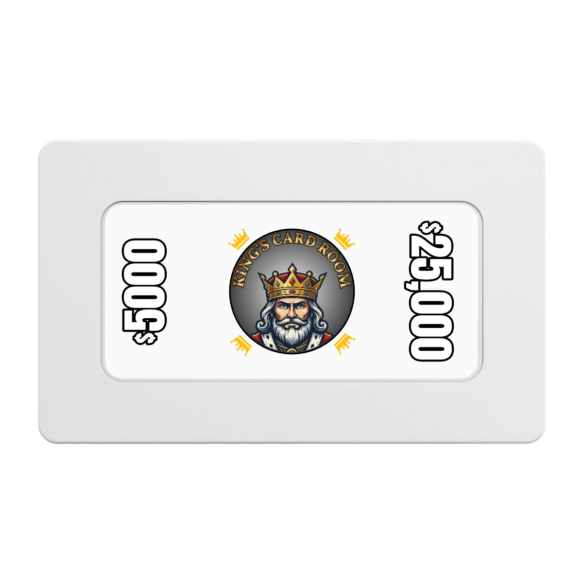 Kings Rectangular Poker Chip Plaques - White - Front
