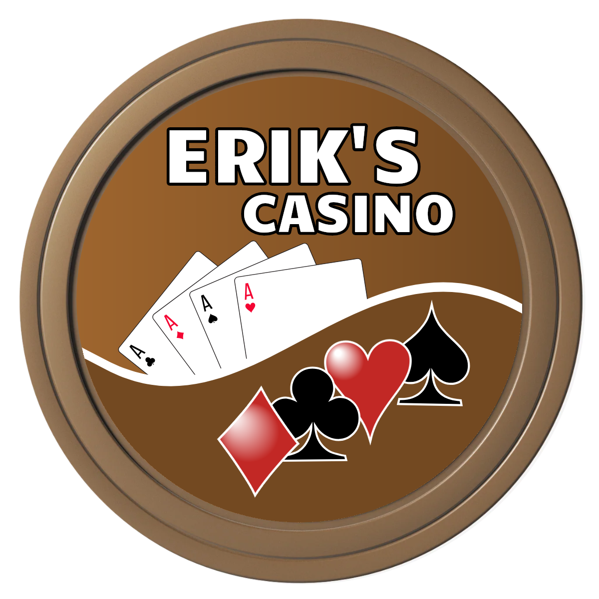 Erik's Casino Composite Poker Chips - Brown / Solid - Front